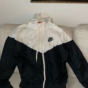 Nike Black and White Windbreaker Jacket